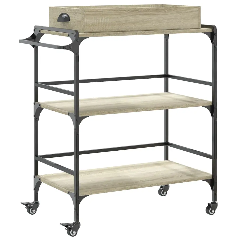 vidaXL Kjøkkentralle sonoma eik 81,5x41x92,5 cm konstruert tre