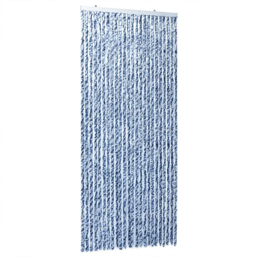 vidaXL Fluegardin blå og hvit 100x200 cm chenille
