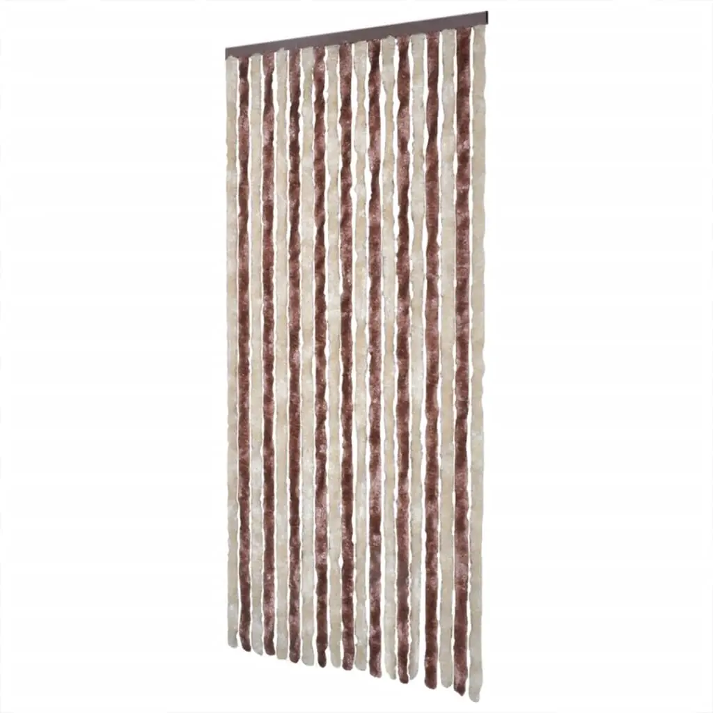 vidaXL Fluegardin beige og lysebrun 100x230 cm chenille