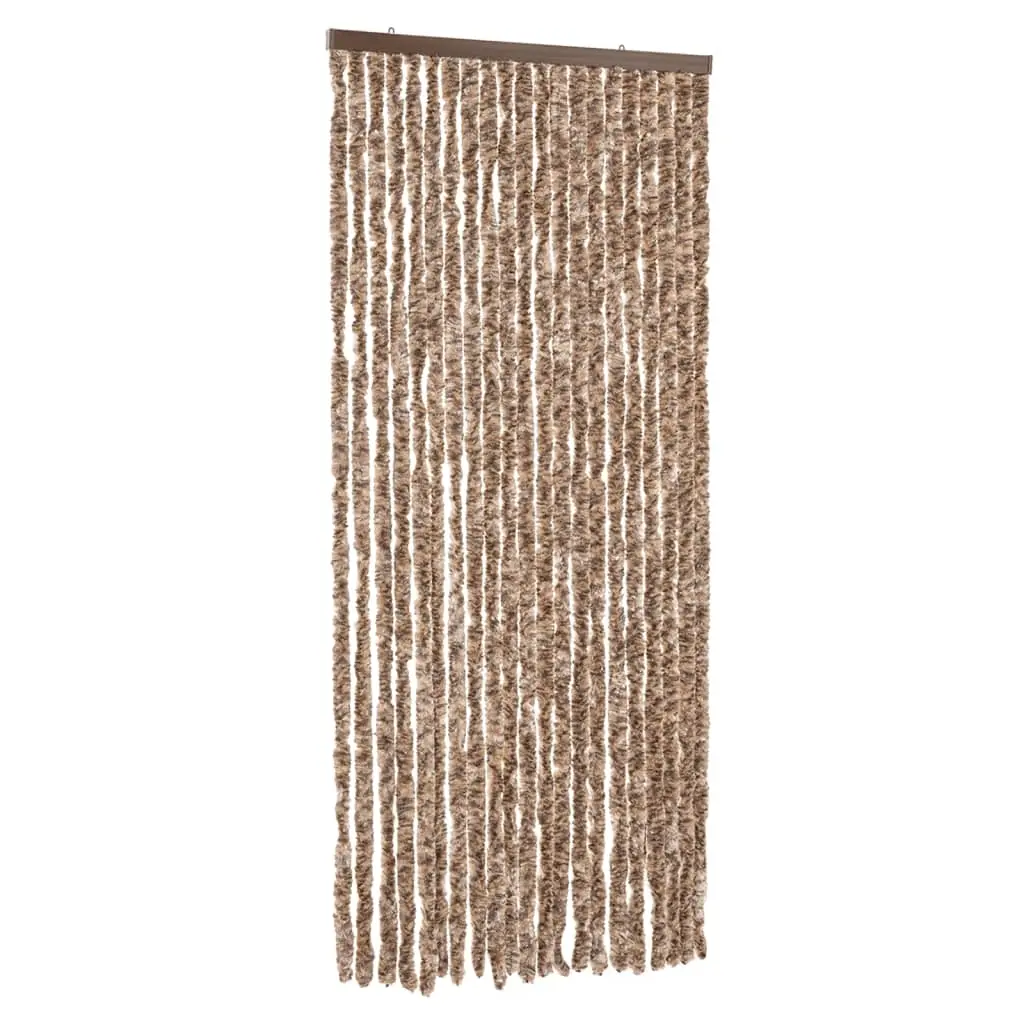 vidaXL Fluegardin beige og mørkebrun 100x230 cm chenille