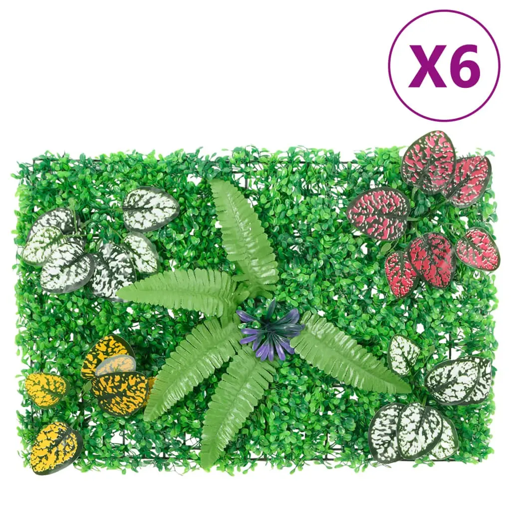 vidaXL Gjerde med kunstige planter 6 stk grønn 40x60 cm