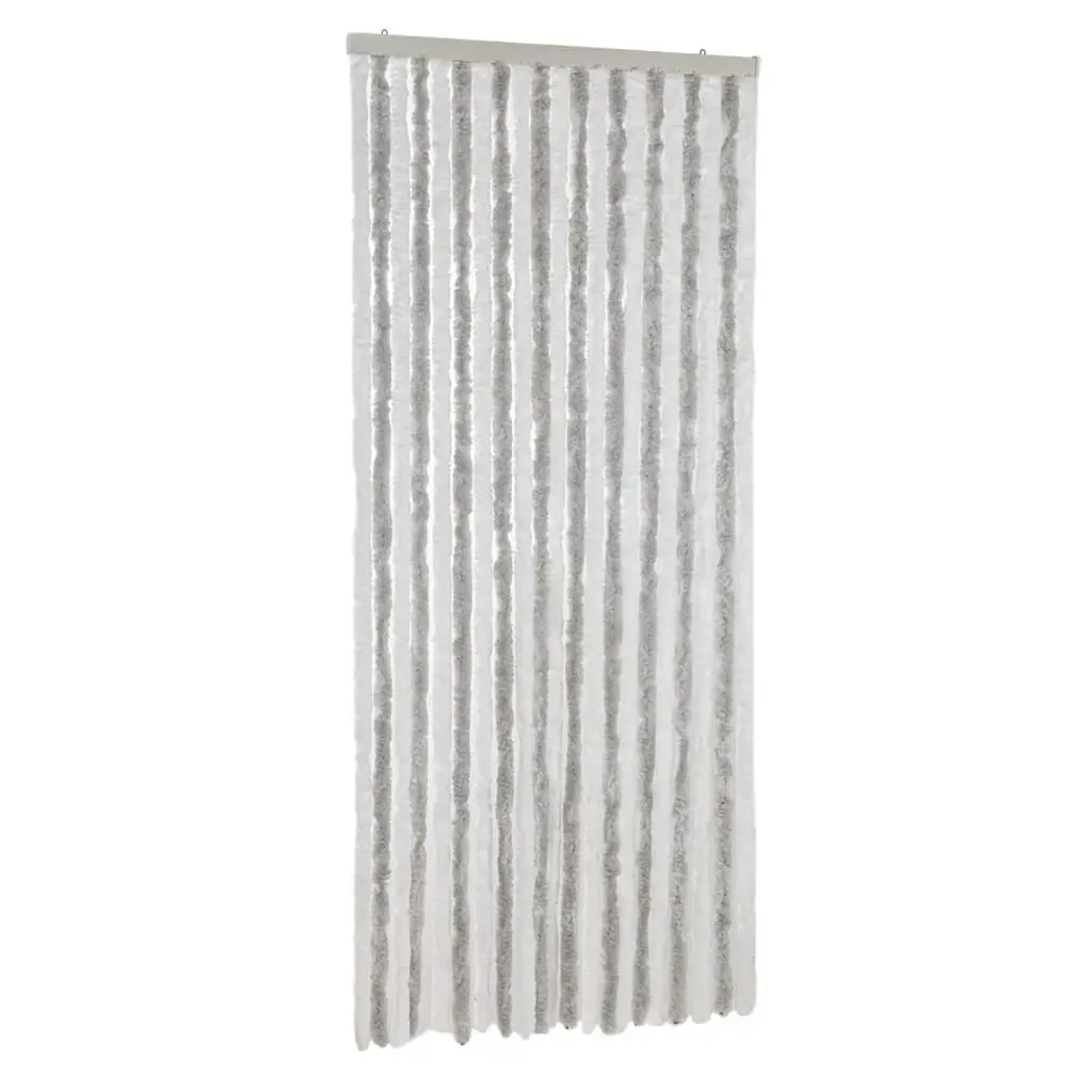 vidaXL Fluegardin lysegrå og hvit 90x200 cm chenille