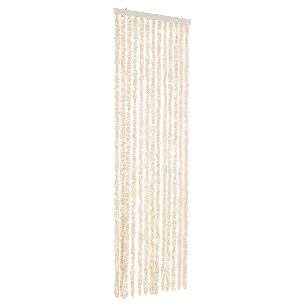 vidaXL Fluegardin beige og hvit 56x200 cm chenille