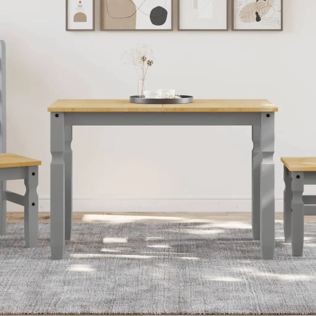 vidaXL Spisebord Corona grå 112x60x75 cm heltre furu