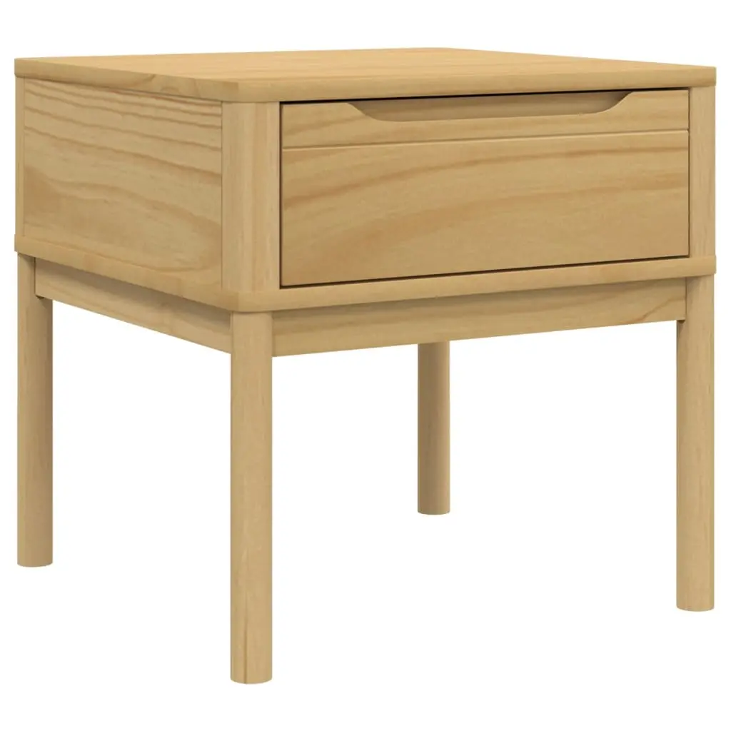 vidaXL Lampebord FLORO voksbrun 55x55x54 cm heltre furu