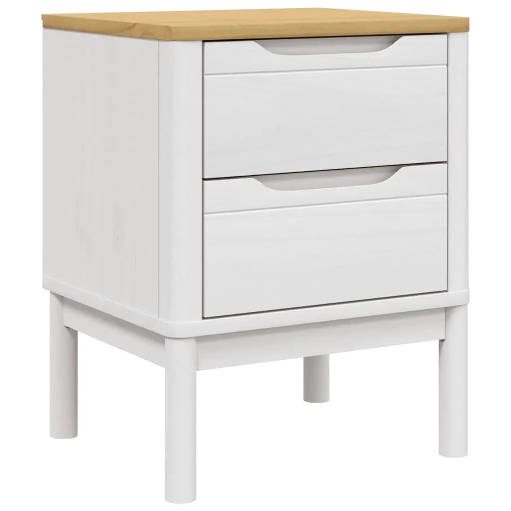 vidaXL Nattbord hvit 45x39x57 cm heltre furu