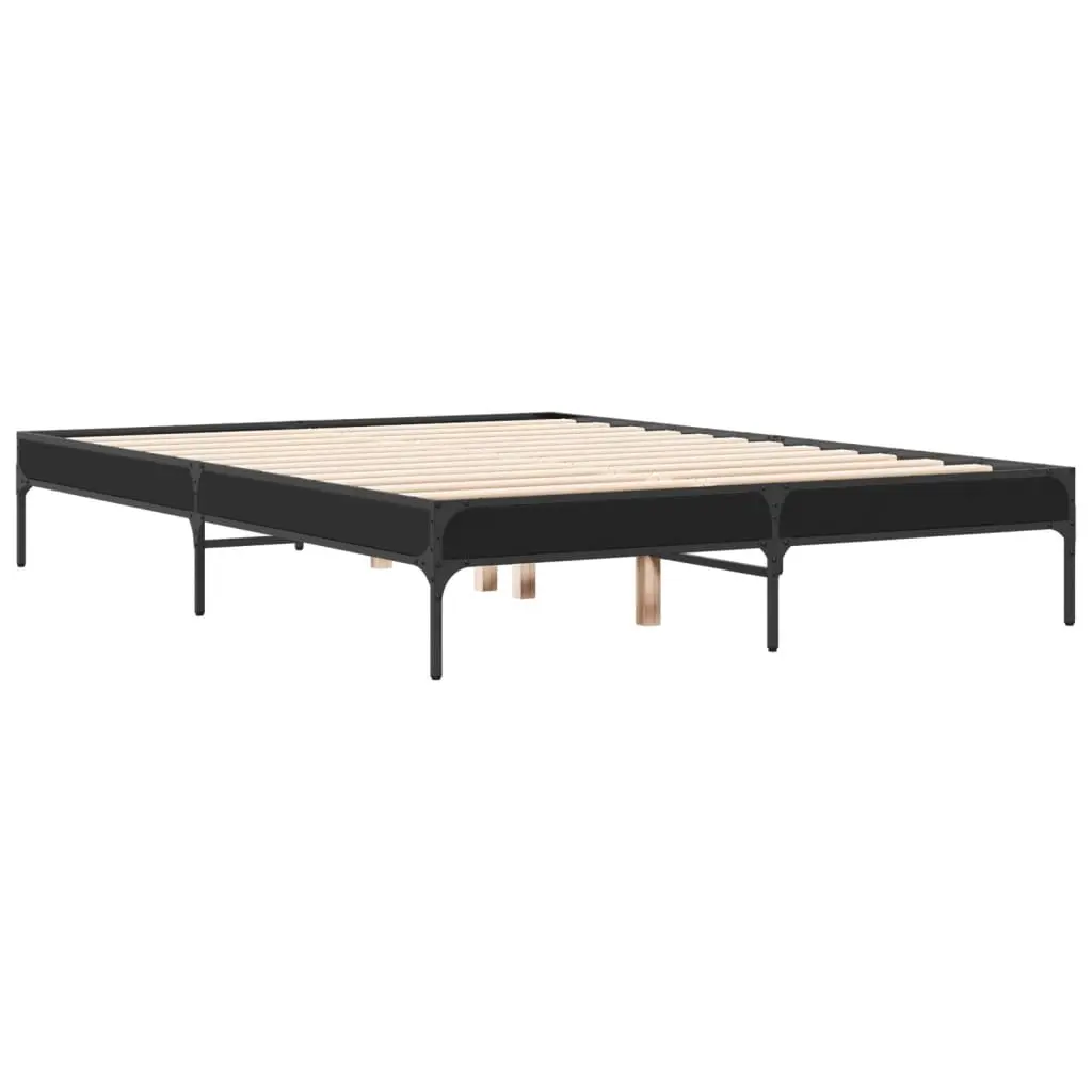 vidaXL Sengeramme svart 120x190 cm konstruert tre og metall