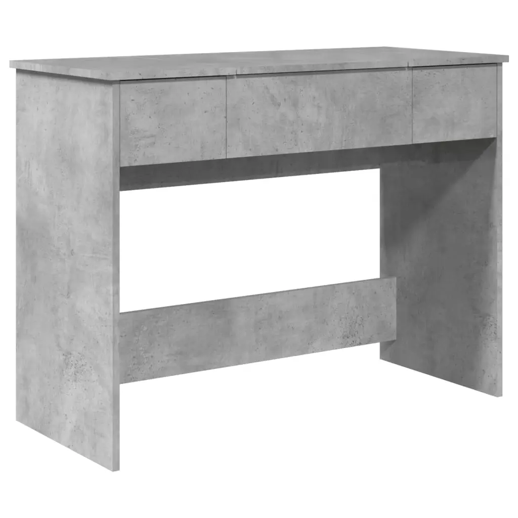 vidaXL Sminkebord med speil betonggrå 100x45x76 cm