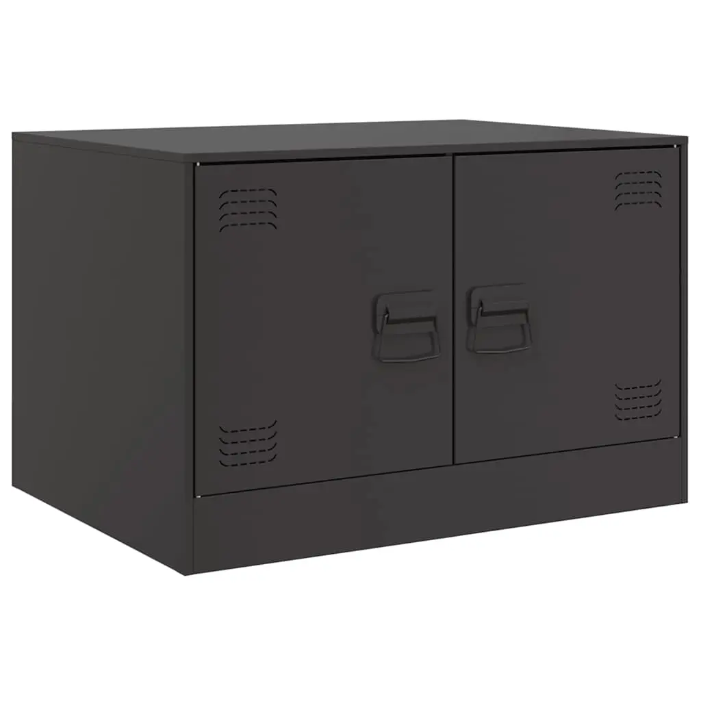 vidaXL Hagesalongbord svart 67x50x44 cm stål