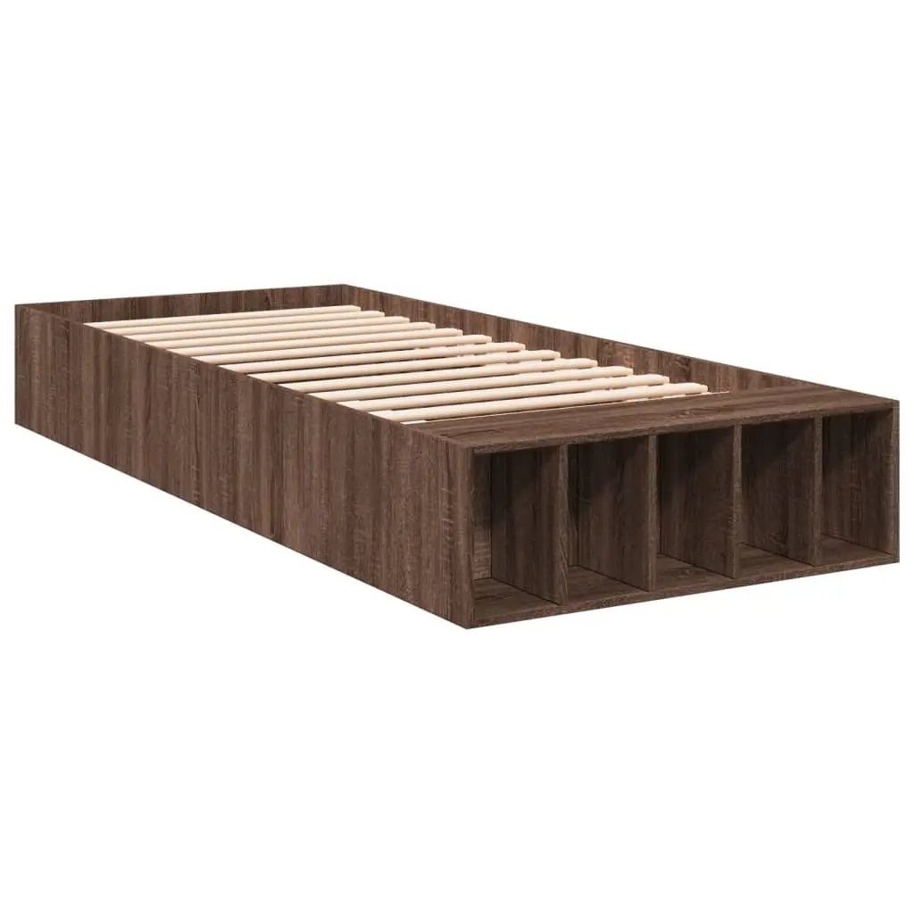 vidaXL Sengeramme brun eik 90x200 cm konstruert tre