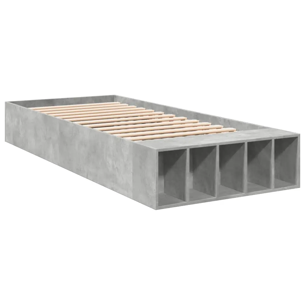 vidaXL Sengeramme betonggrå 75x190 cm konstruert tre