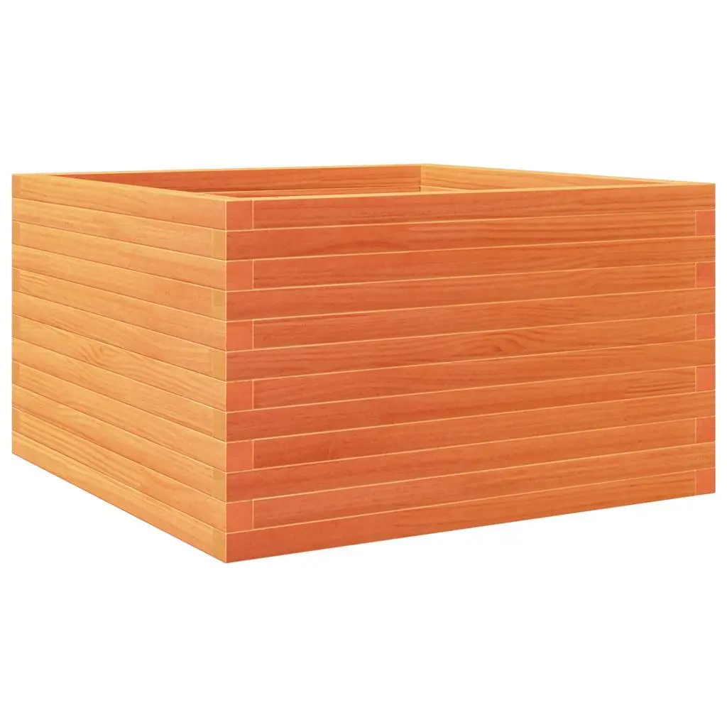 vidaXL Plantekasse voksbrun 80x80x46 cm heltre furu