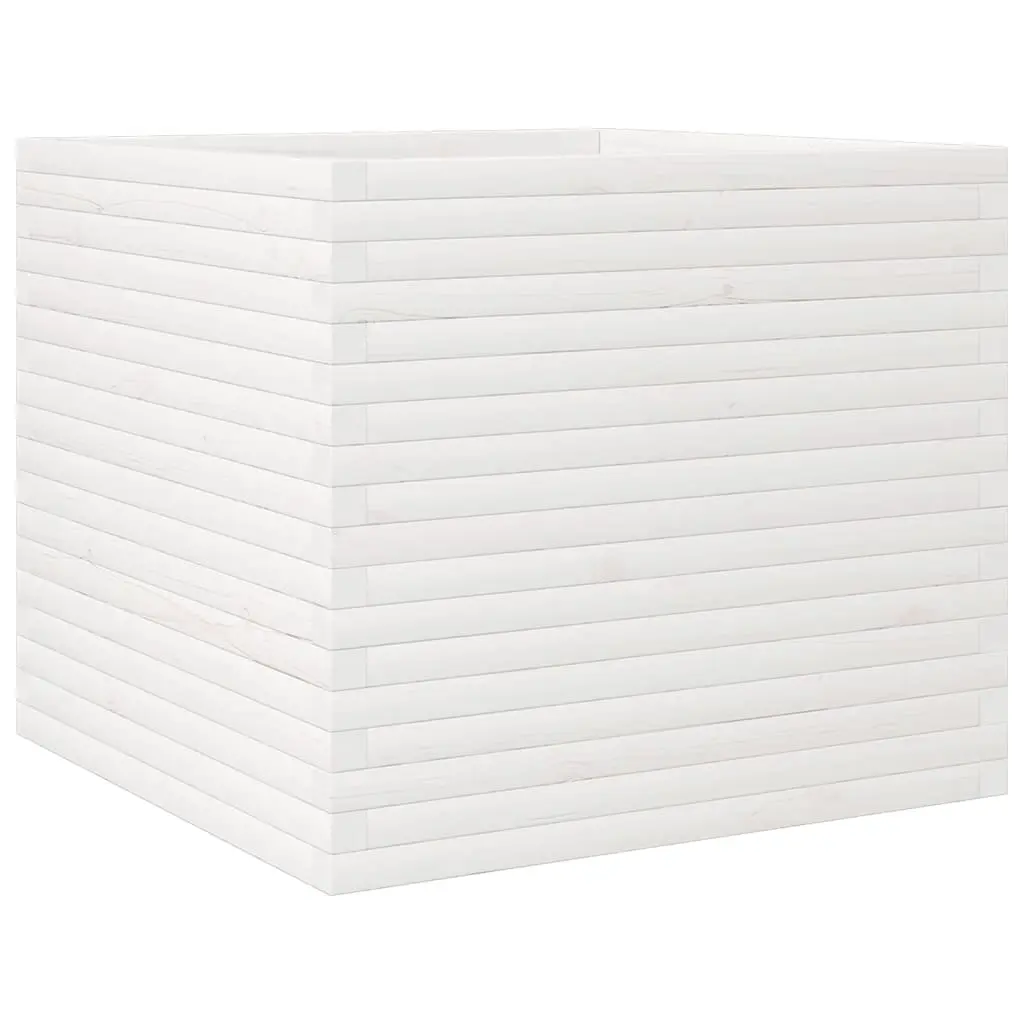 vidaXL Plantekasse hvit 80x80x68,5 cm heltre furu