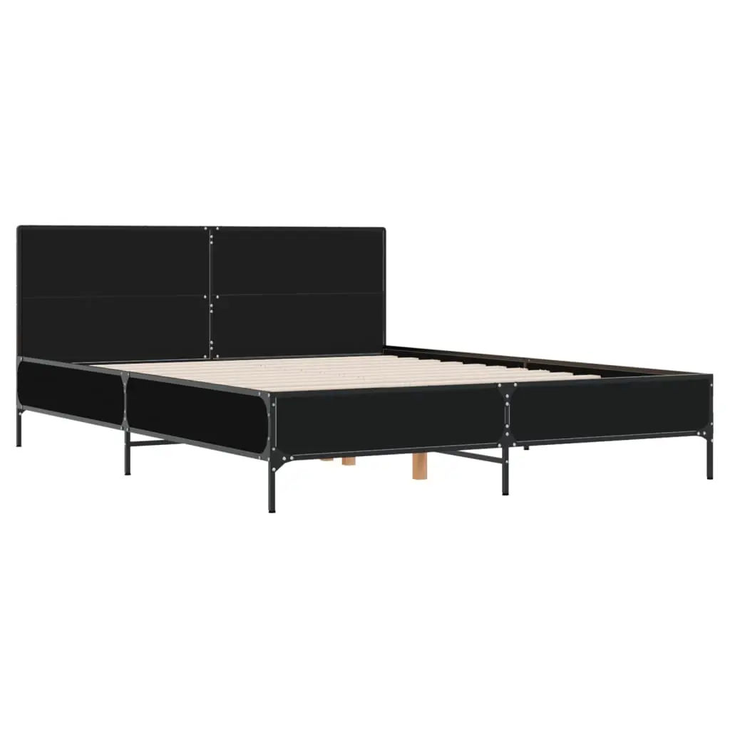 vidaXL Sengeramme svart 160x200 cm konstruert tre og metall