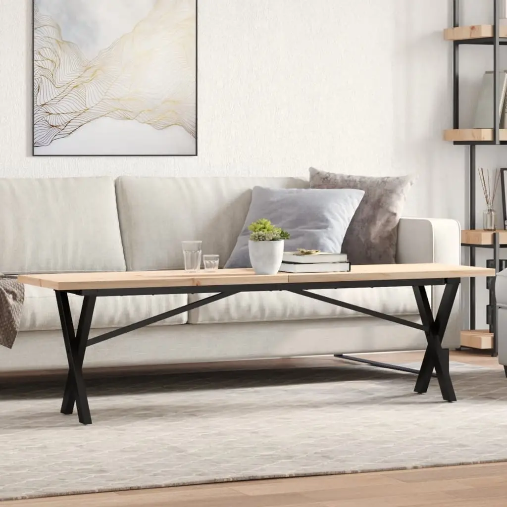 vidaXL Salongbord X-ramme 160x40x45,5 cm heltre furu og stål