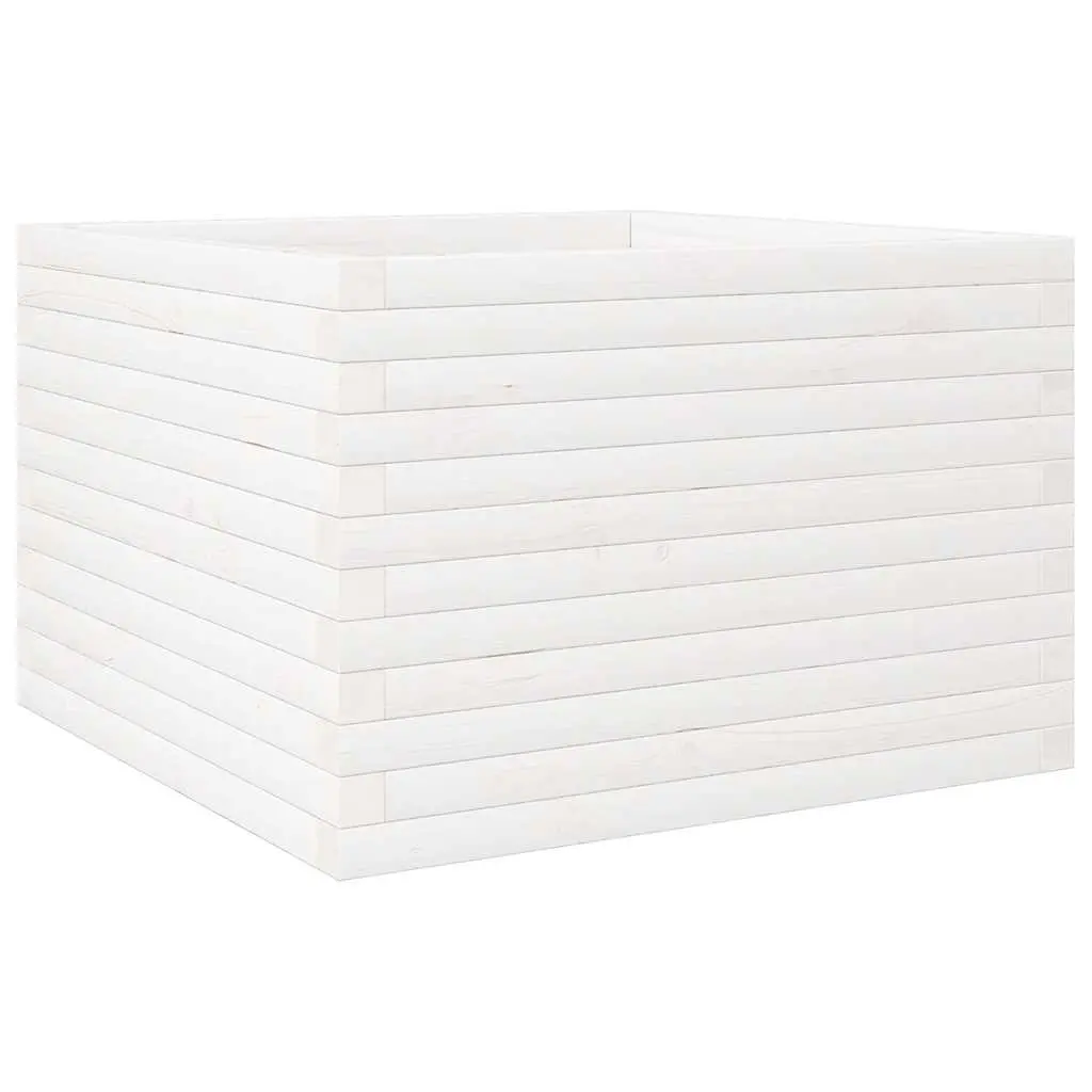 vidaXL Plantekasse hvit 70x70x46 cm heltre furu
