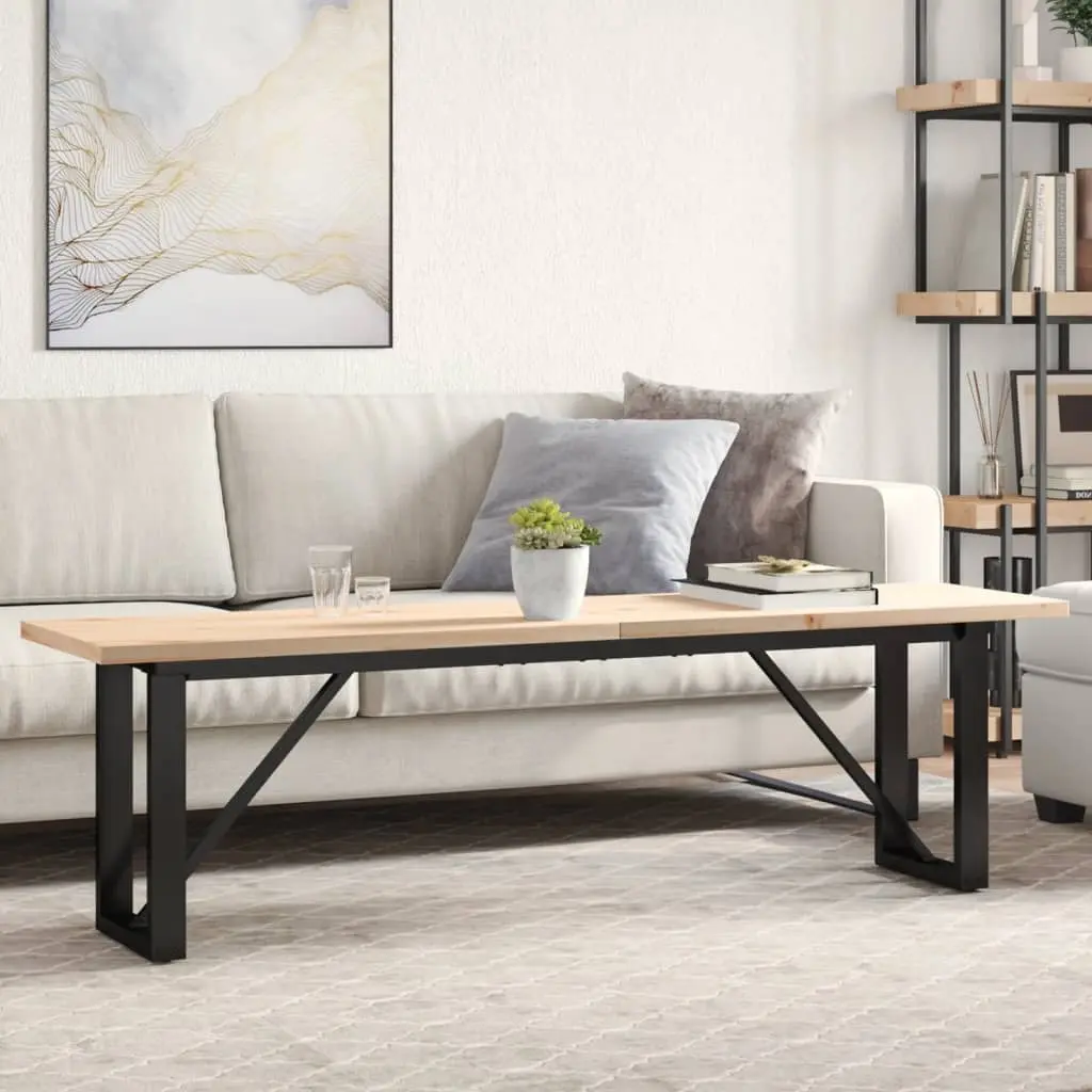 vidaXL Salongbord O-ramme 160x40x45,5 cm heltre furu og stål