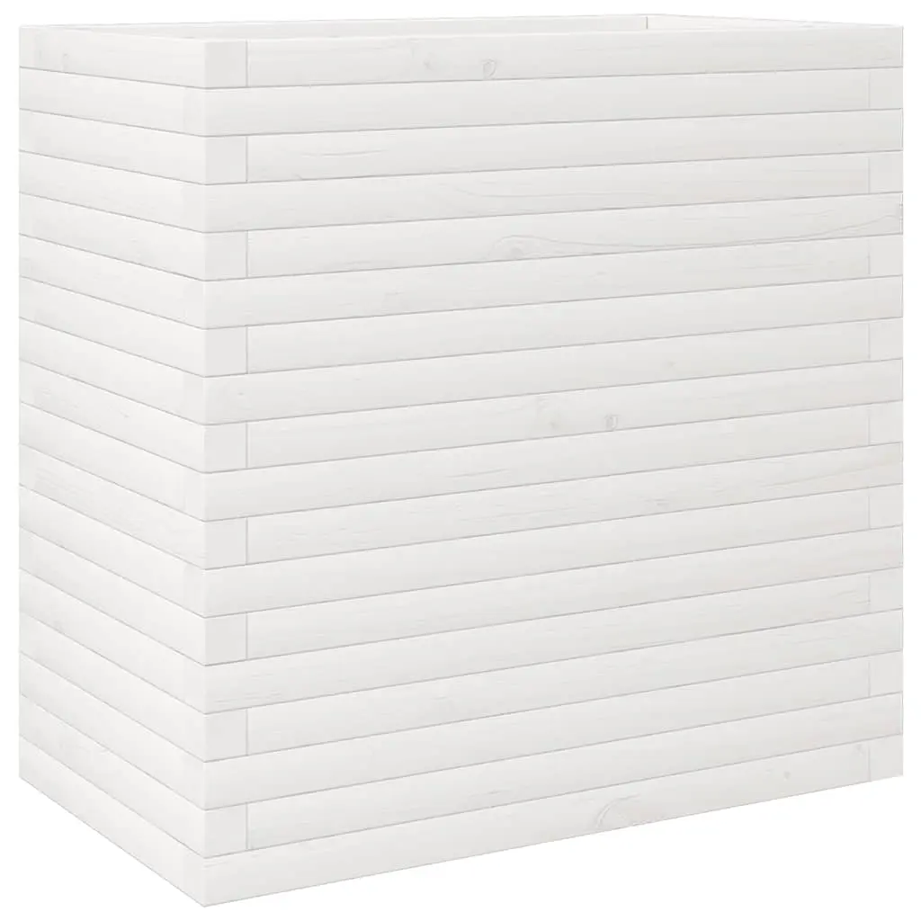vidaXL Plantekasse hvit 70x40x68,5 cm heltre furu