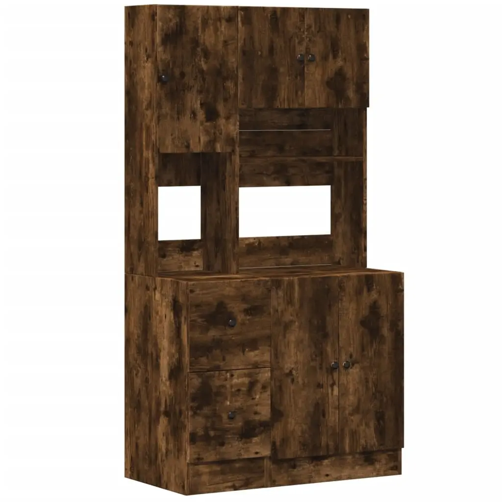vidaXL Kjøkkenskap røkt eik 95x50x180 cm konstruert tre