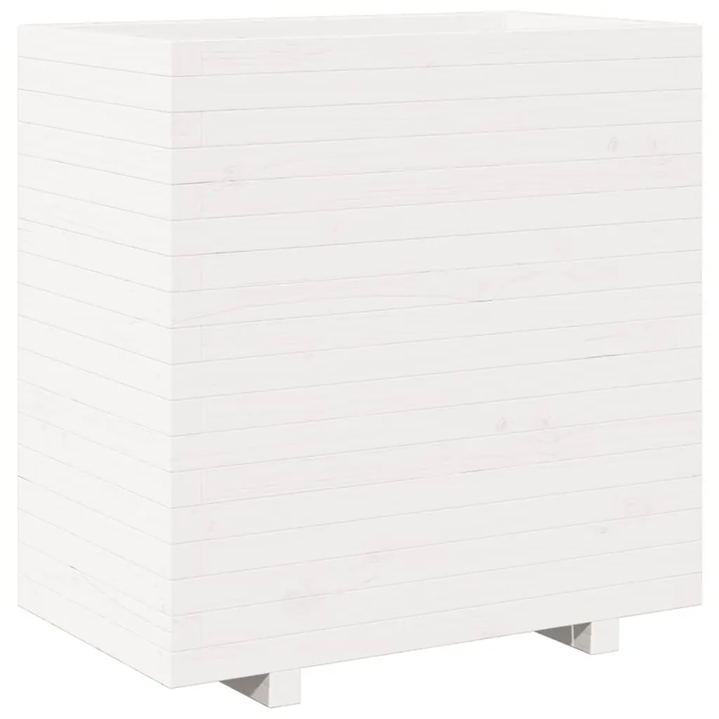 vidaXL Plantekasse hvit 70x40x72,5 cm heltre furu