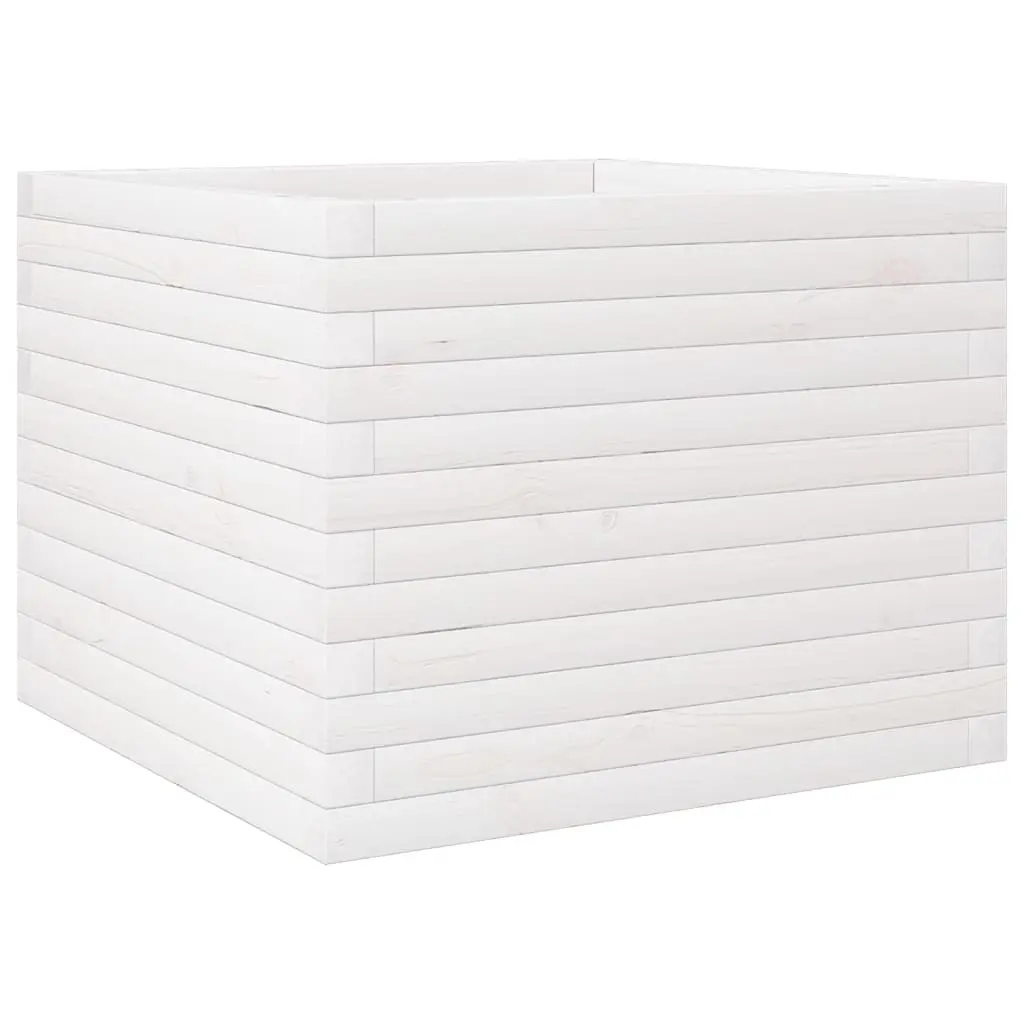 vidaXL Plantekasse hvit 60x60x46 cm heltre furu