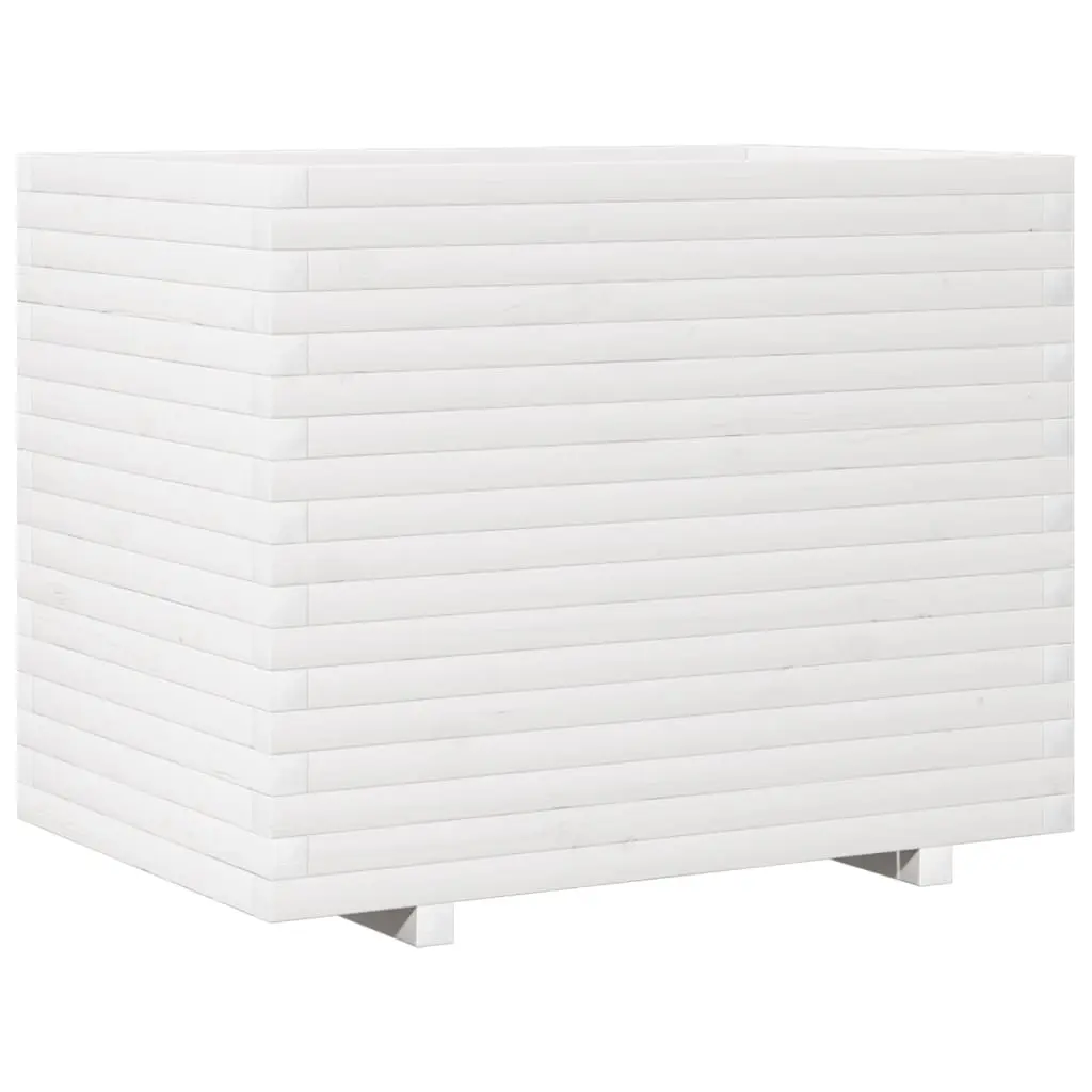 vidaXL Plantekasse hvit 90x60x72 cm heltre furu