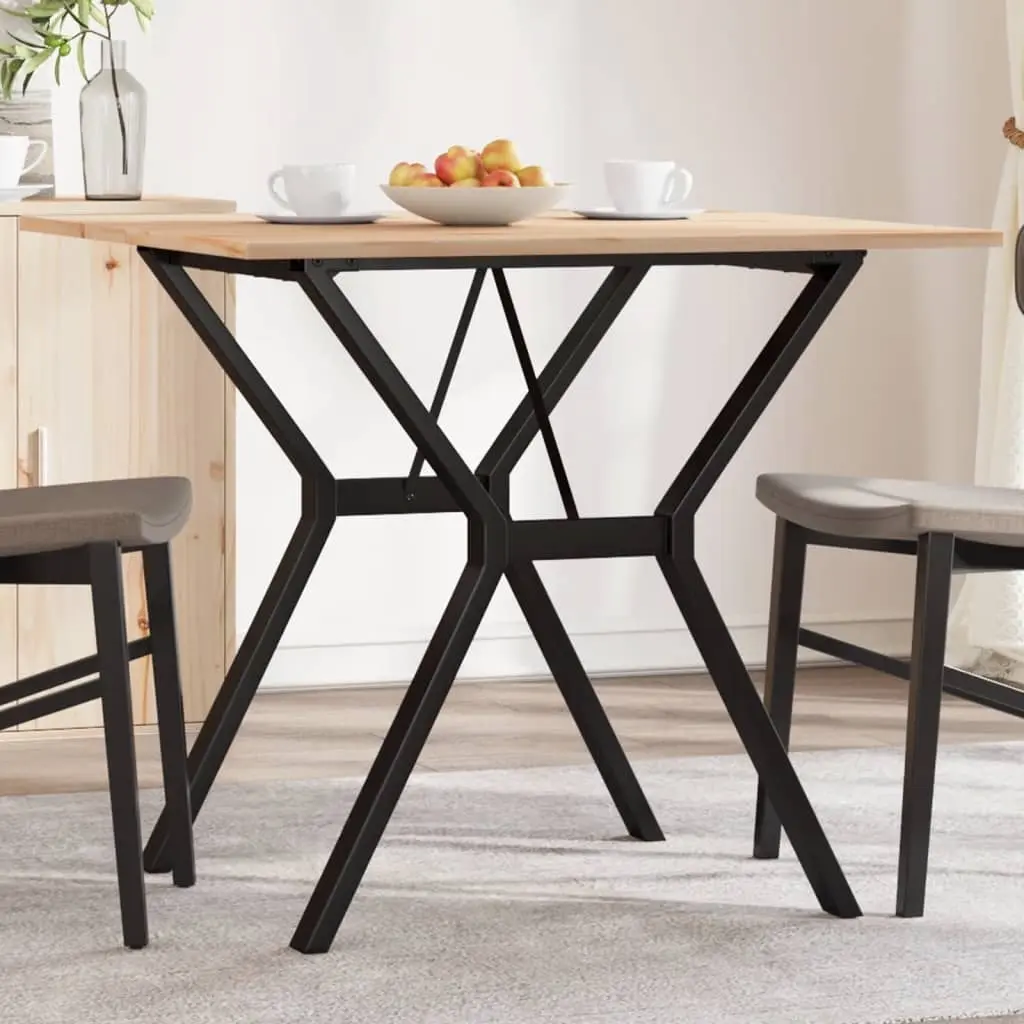 vidaXL Spisebord Y-ramme 90x90x75 cm heltre furu og stål