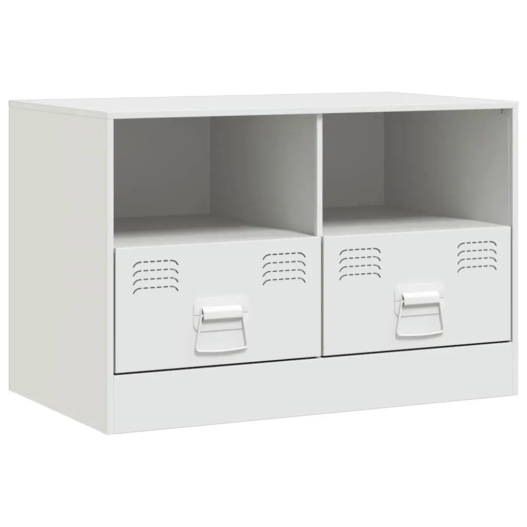 vidaXL TV-benk hvit 67x39x44 cm stål