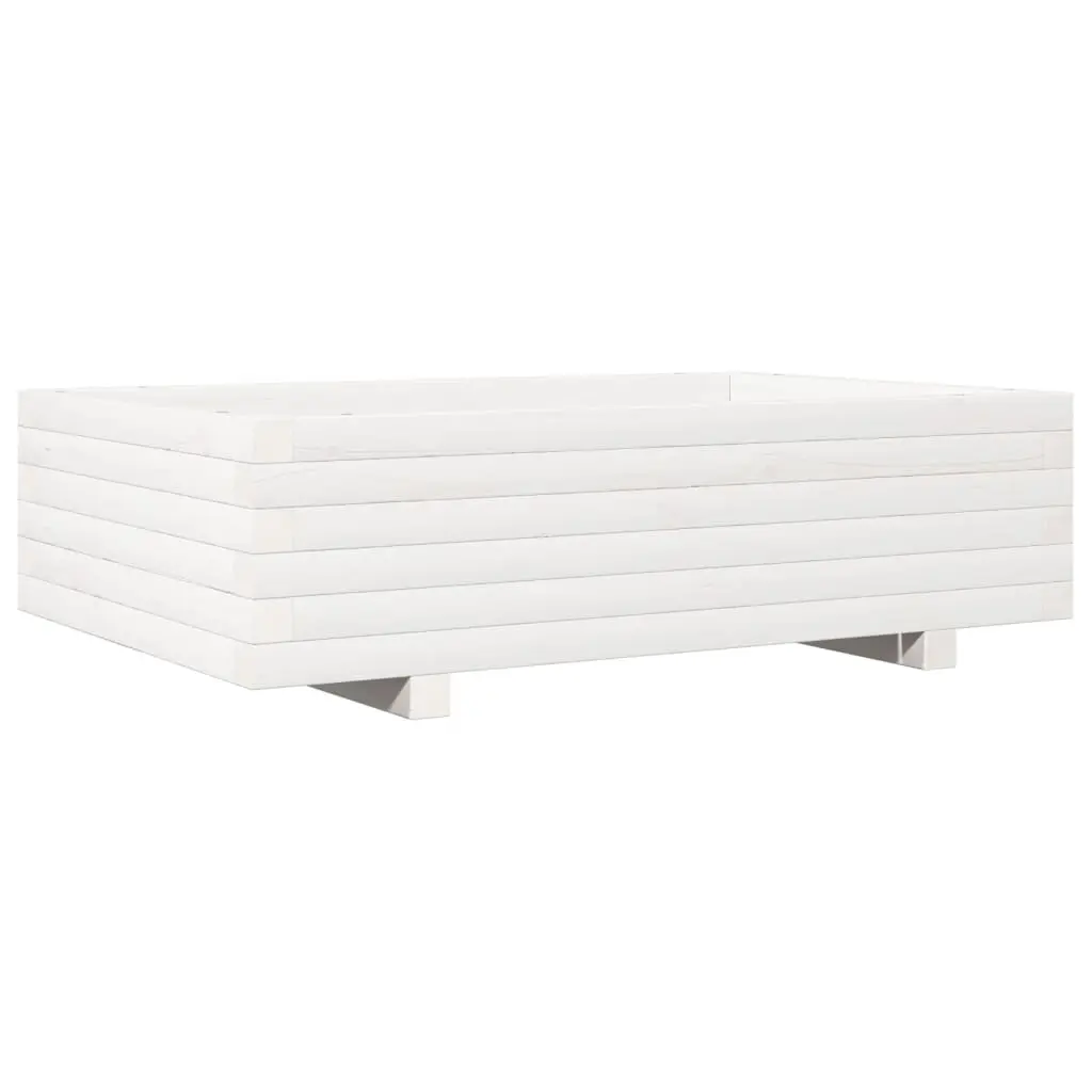 vidaXL Plantekasse hvit 90x60x26,5 cm heltre furu