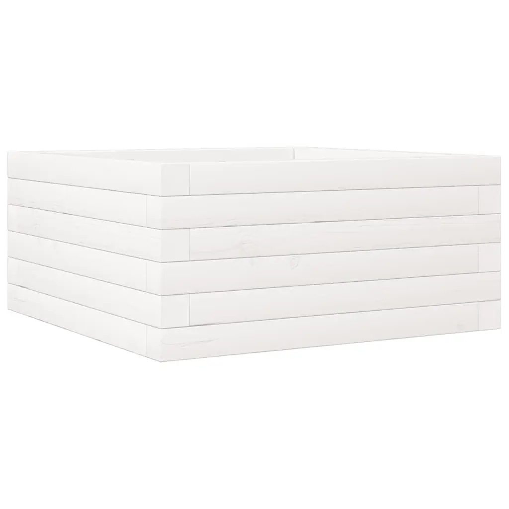 vidaXL Hageplantekasse hvit 50x50x23 cm heltre furu