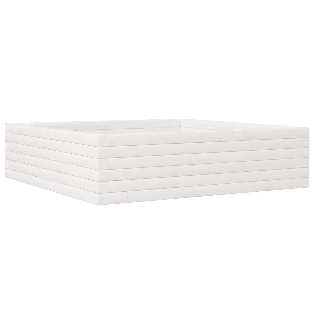 vidaXL Hageplantekasse hvit 90x90x23 cm heltre furu