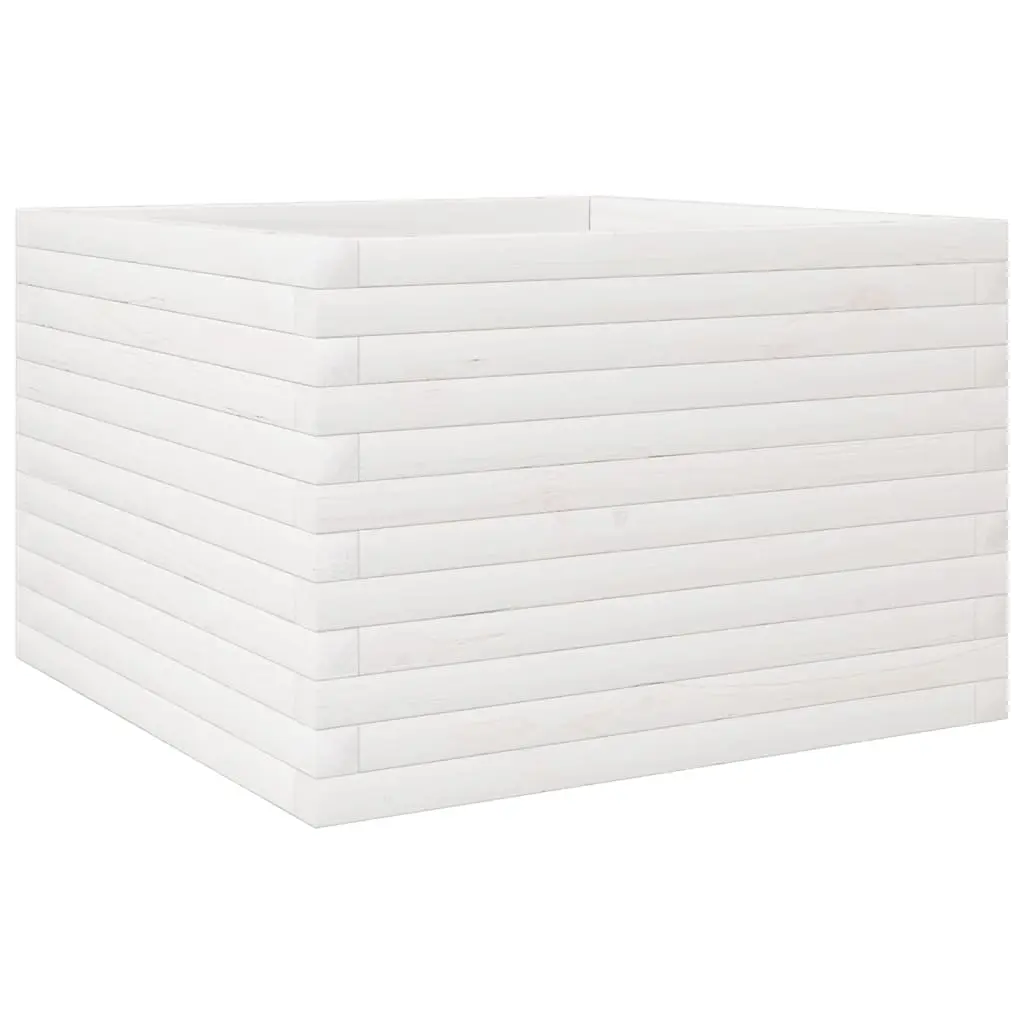 vidaXL Plantekasse hvit 70x70x45,5 cm heltre furu