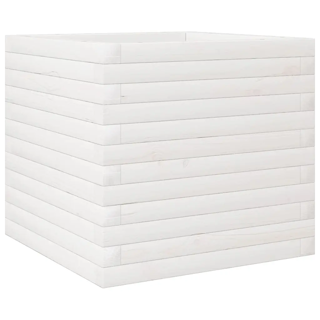 vidaXL Plantekasse hvit 50x50x45,5 cm heltre furu