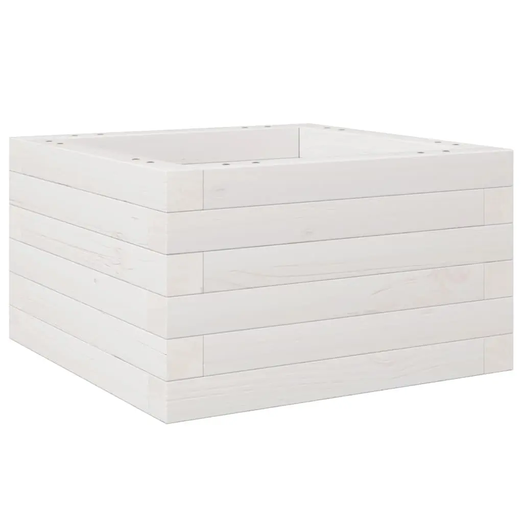 vidaXL Hageplantekasse hvit 40x40x23 cm heltre furu