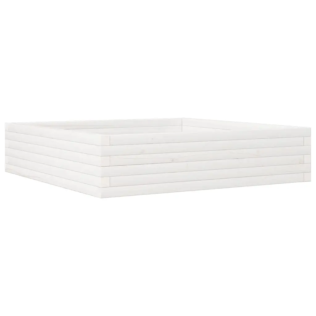 vidaXL Hageplantekasse hvit 100x100x23 cm heltre furu