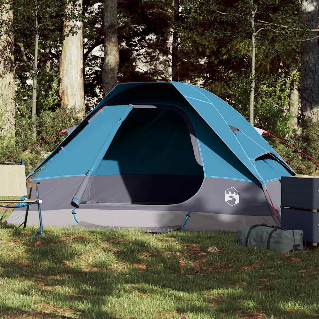 vidaXL Kuppeltelt for camping 1 person blå vanntett