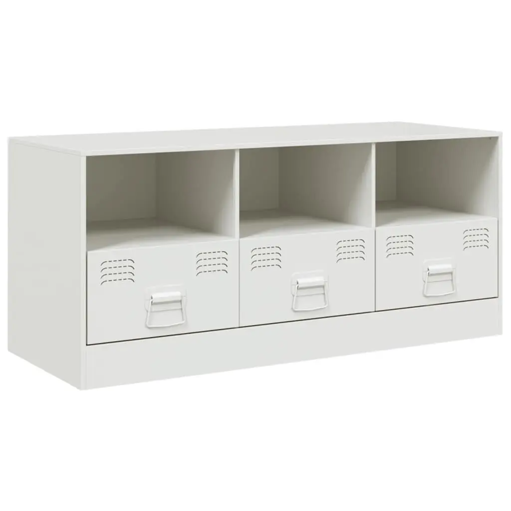 vidaXL TV-benk hvit 99x39x44 cm stål