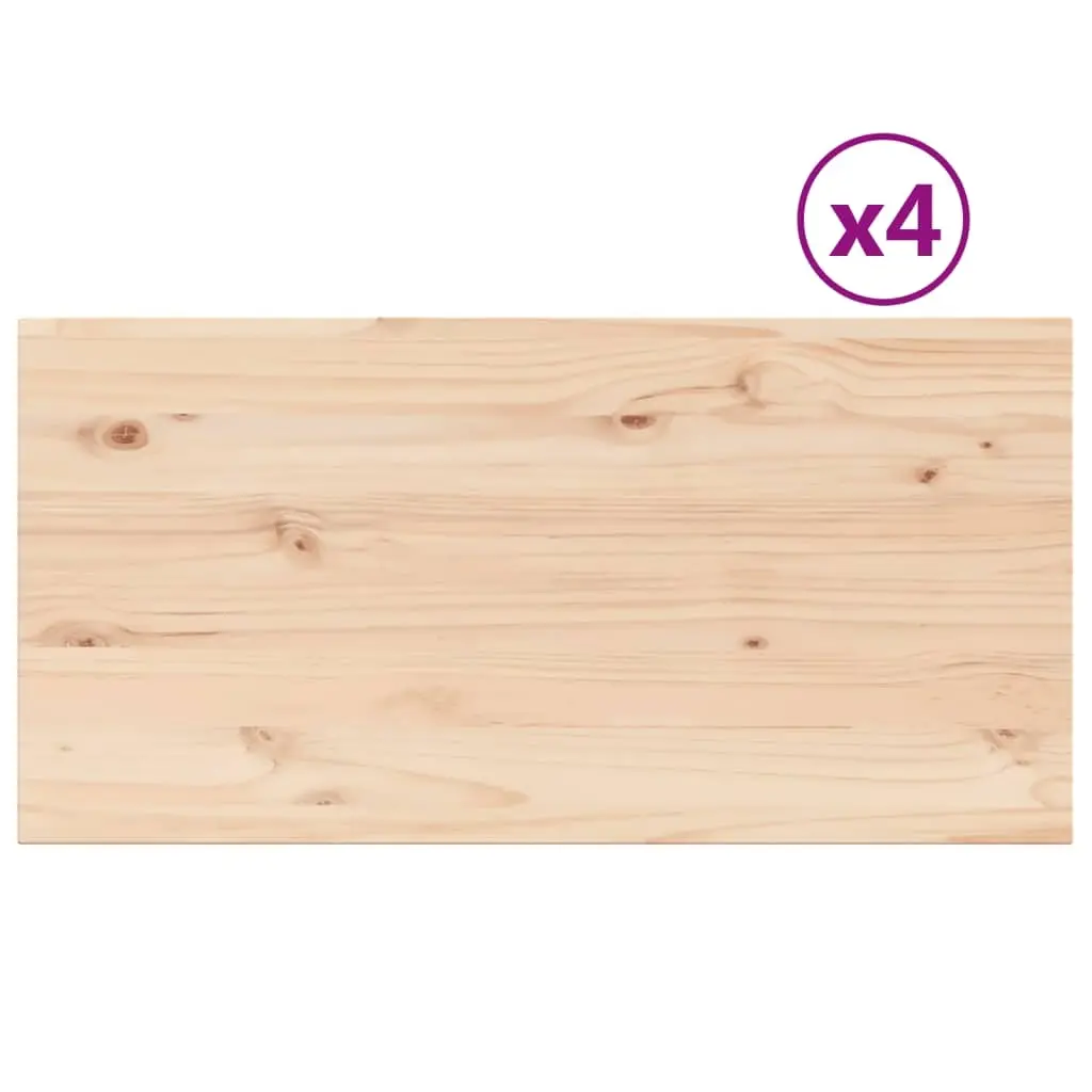vidaXL Bordplater 4 stk 90x45x1,7 cm rektangulær heltre furu