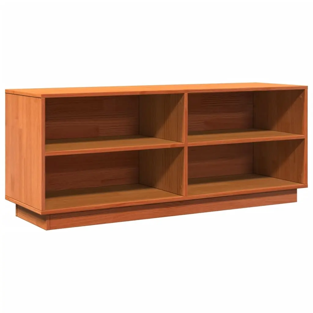 vidaXL TV-benk voksbrun 110x34x45 cm heltre furu
