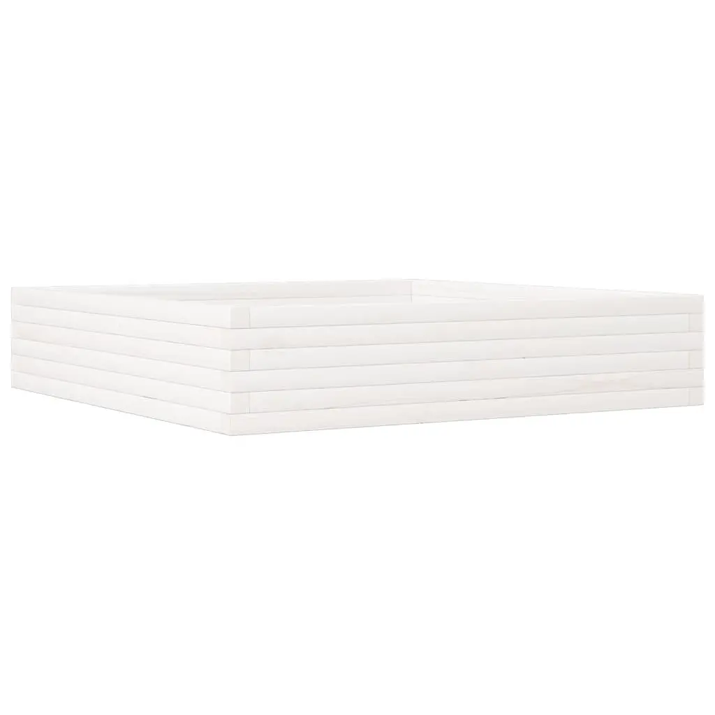 vidaXL Plantekasse hvit 110x110x23 cm heltre furu