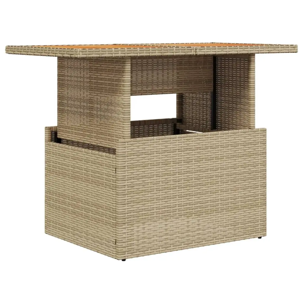 vidaXL Hagebord beige 100x55x73 cm polyrotting og akasietre