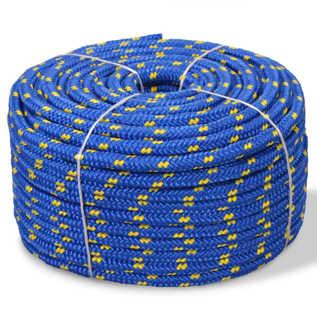 vidaXL Båttau polypropylen 12 mm 50 m blå