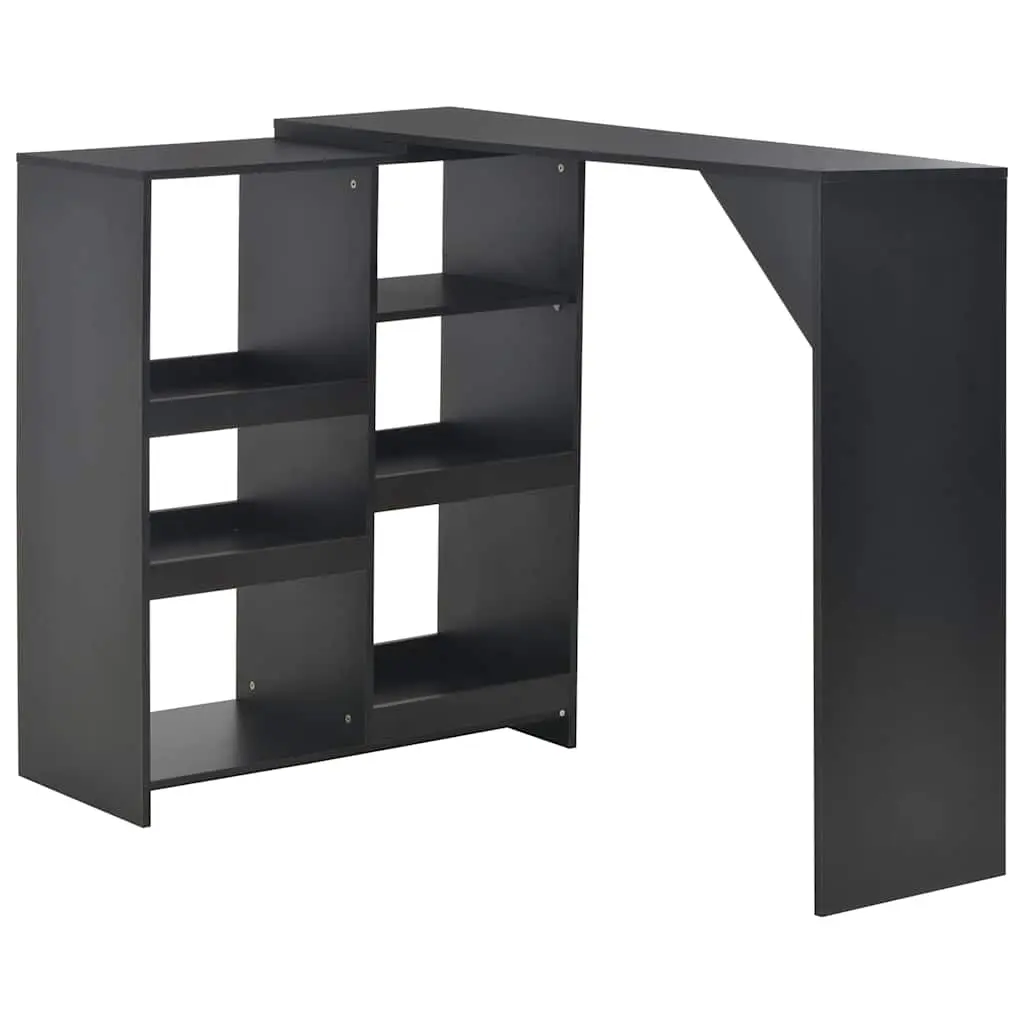 vidaXL Barbord med flyttbar hylle svart 138x39x110 cm