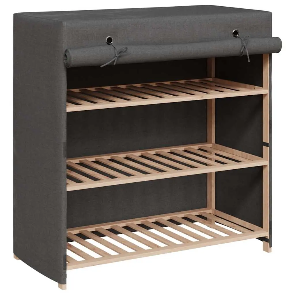 vidaXL Skoskap med trekk grå 79x40x80 cm stoff