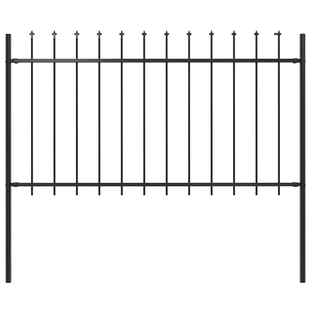 vidaXL Hagegjerde med spydtopp stål 181x120 cm svart