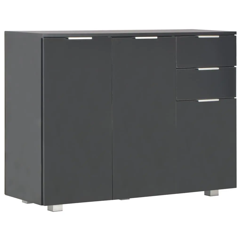 vidaXL Skjenk høyglans svart 107x35x80,5 cm