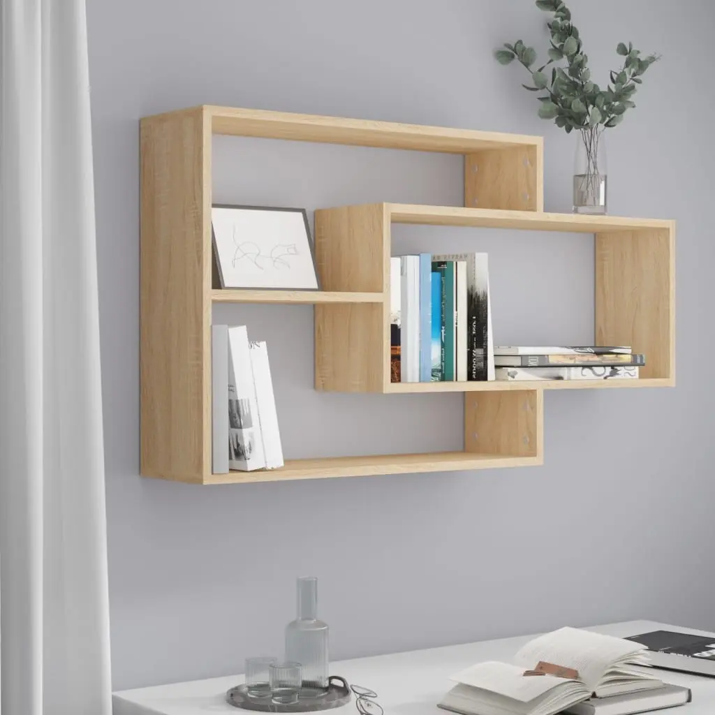 vidaXL Vegghyller sonoma eik 104x20x58,5 cm konstruert tre