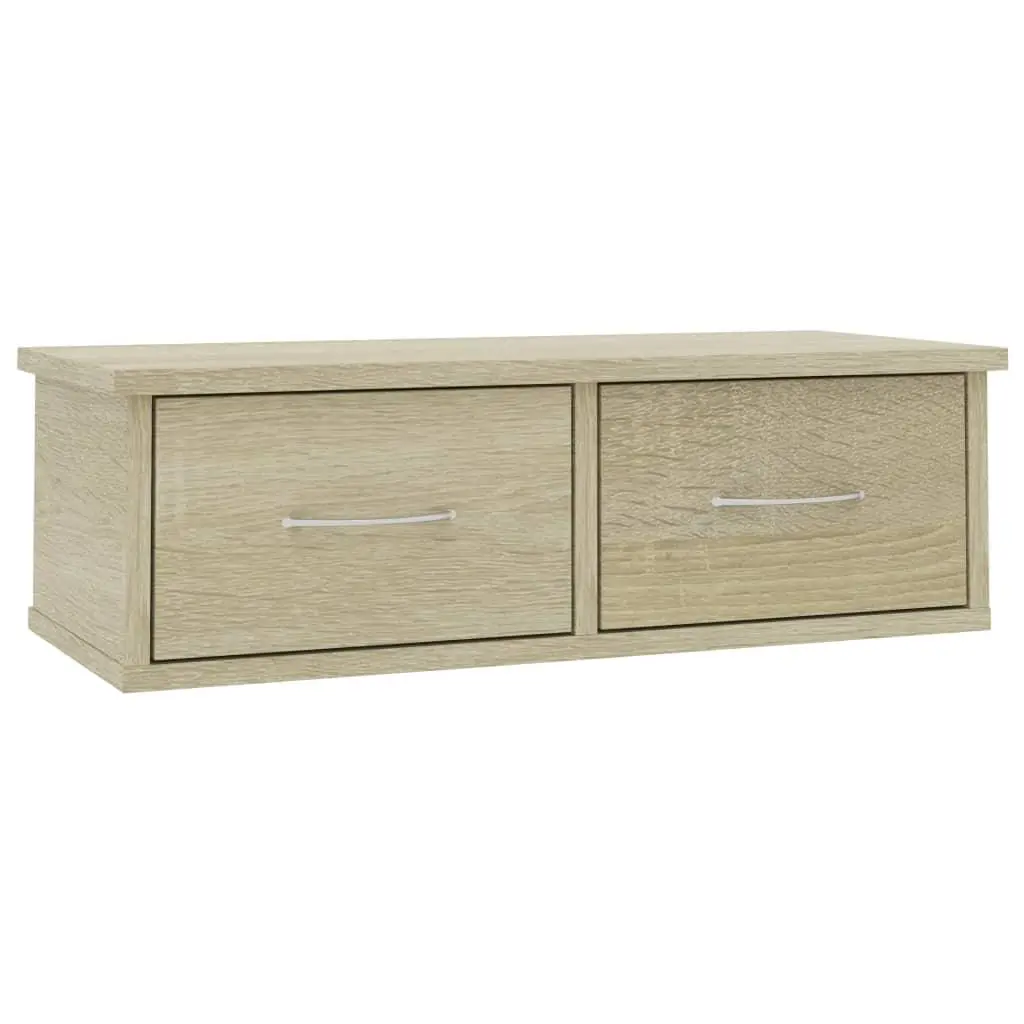 vidaXL Veggskuff sonoma eik 60x26x18,5 cm konstruert tre