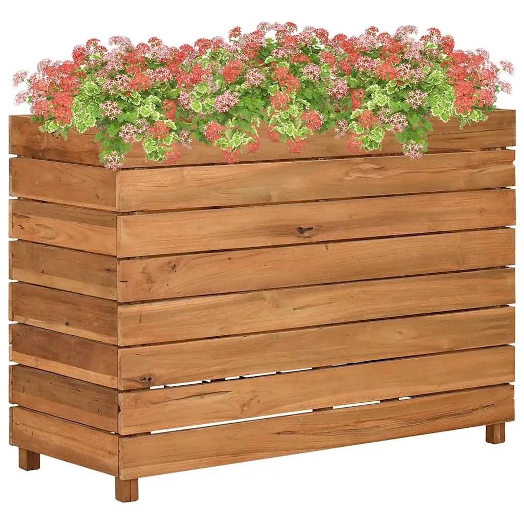 vidaXL Høybed 100x40x72 cm resirkulert teak og stål