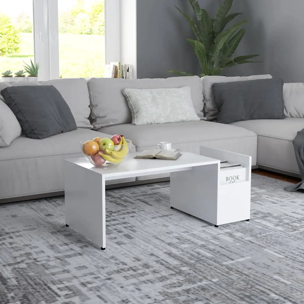 vidaXL Sofabord hvit 90x45x35 cm konstruert tre change2